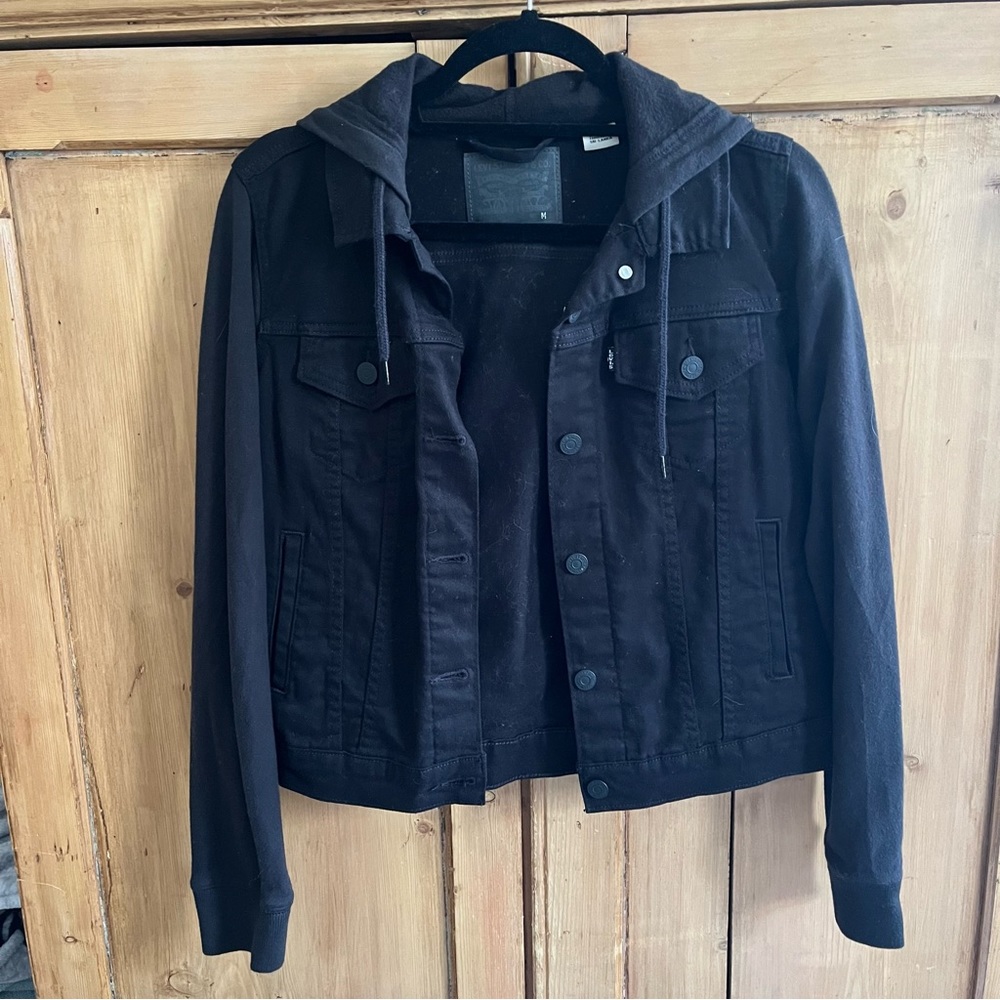 Levi’s black denim hooded jacket